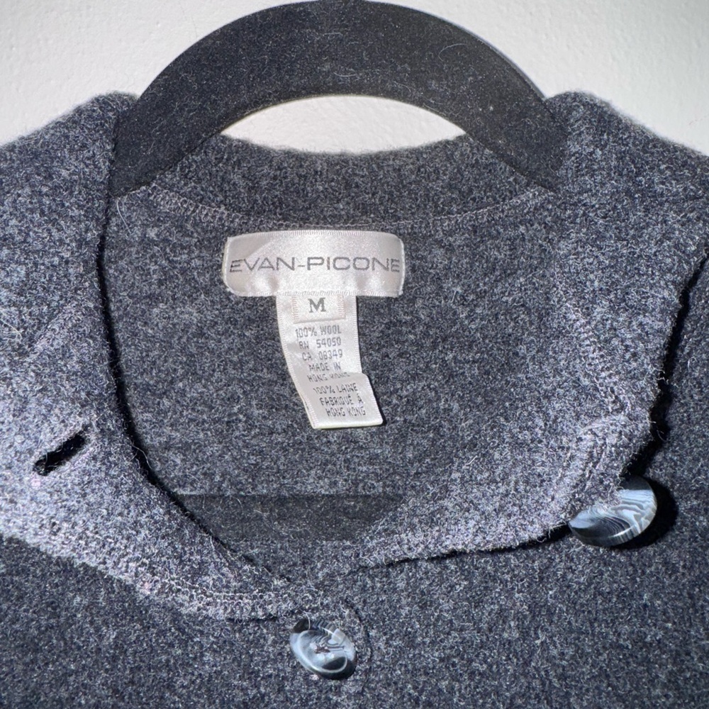 Evan Picone 100% Wool Cropped Jacket Gray Size M - Picture 4 of 9